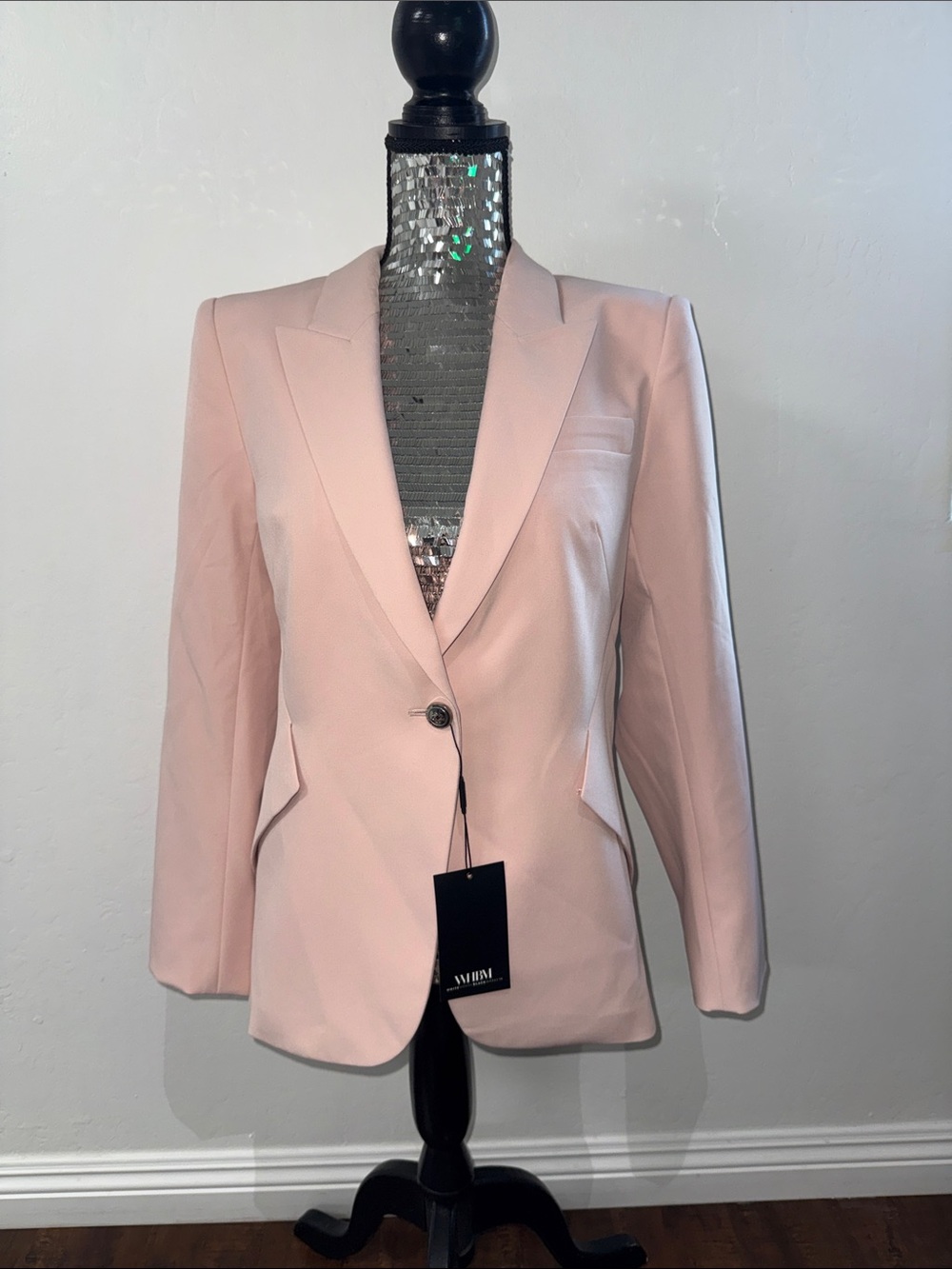 White House Black Market Blush Pink Single-Button Tailored Blazer